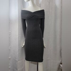 Elegant Off-Shoulder Gray Dress